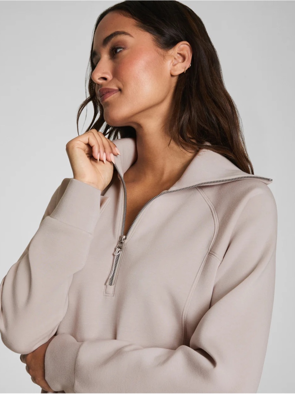 SPANX AirEssentials® Half Zip - NWT, French Gray
